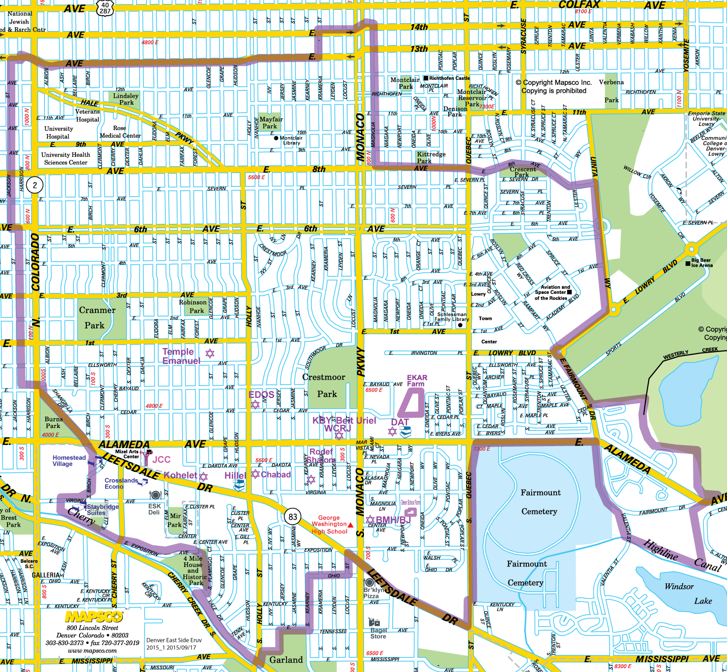 Denver East Side Map